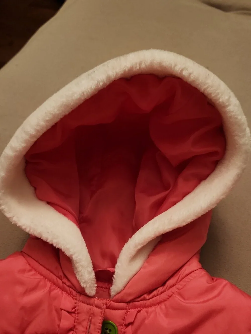 Gymboree Pink Hooded Puffer Vest with Colorful Buttons Size 2/3 T